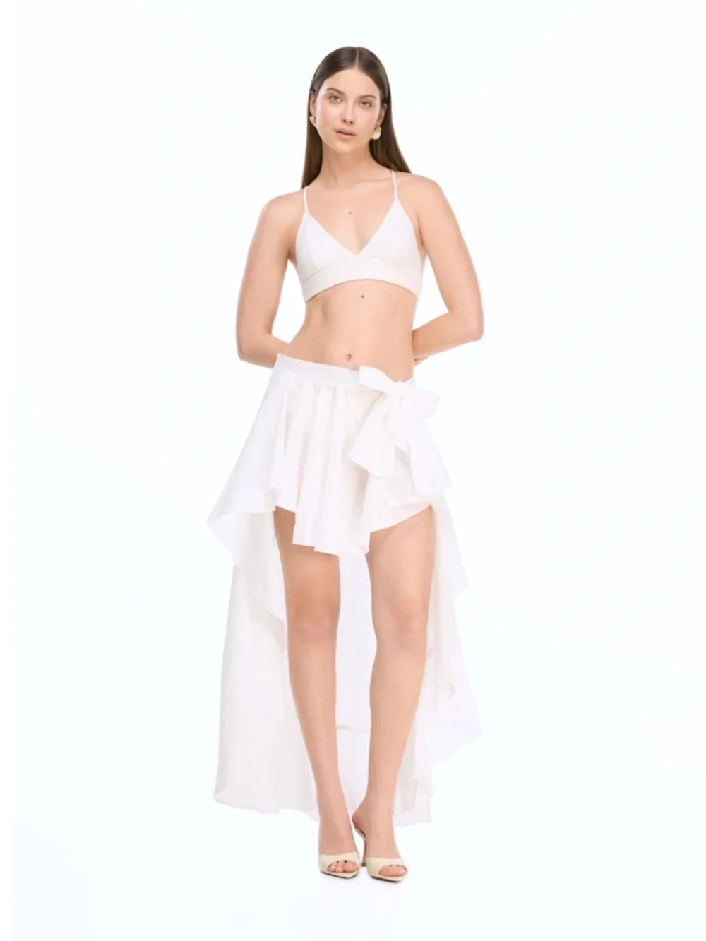 WAIMARI | Resort Bahamas High Low Pareo Ruffle Sarong Skirt in Pink | Size 10
